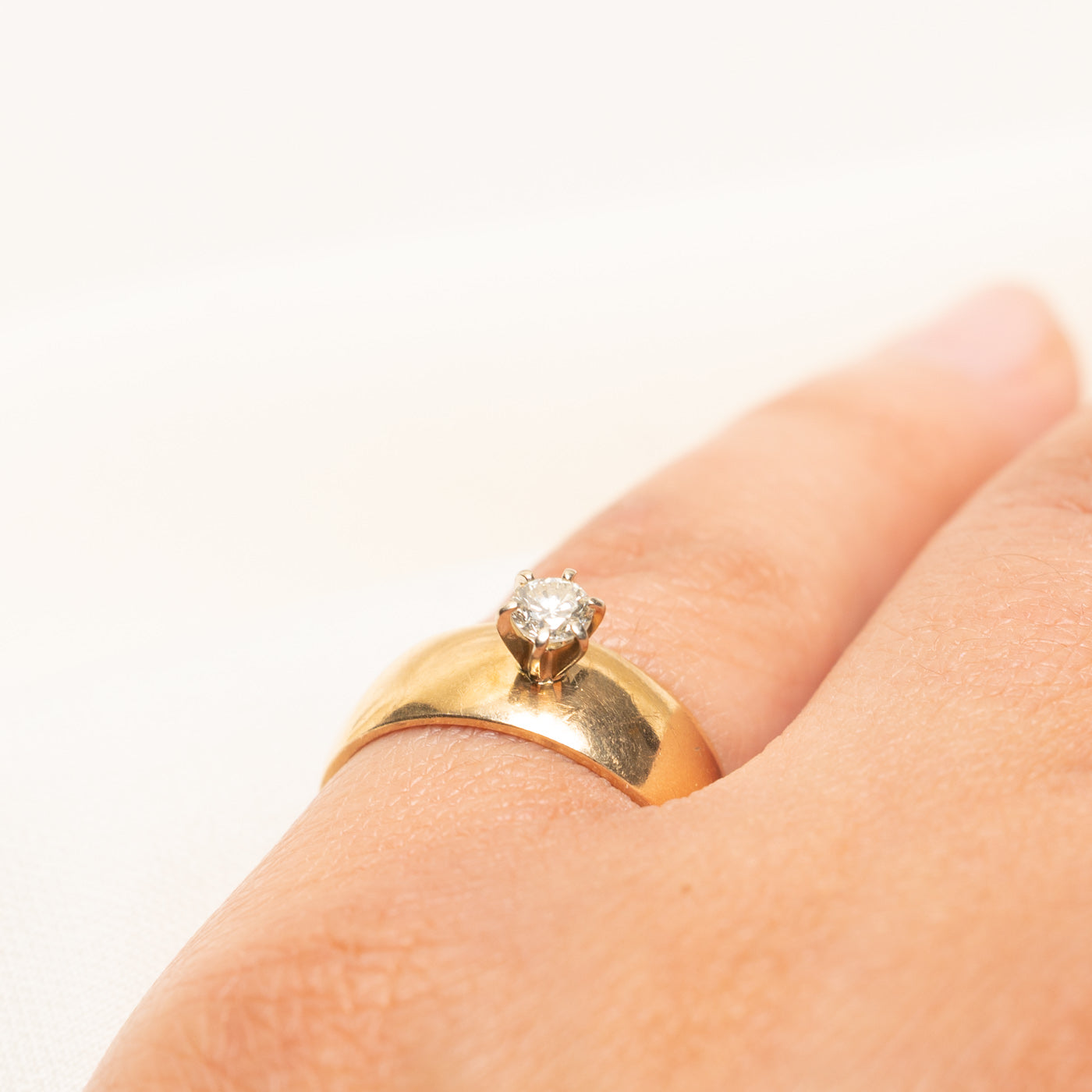 Solitaire High Set Diamond Ring | 0.20ct | SZ 6