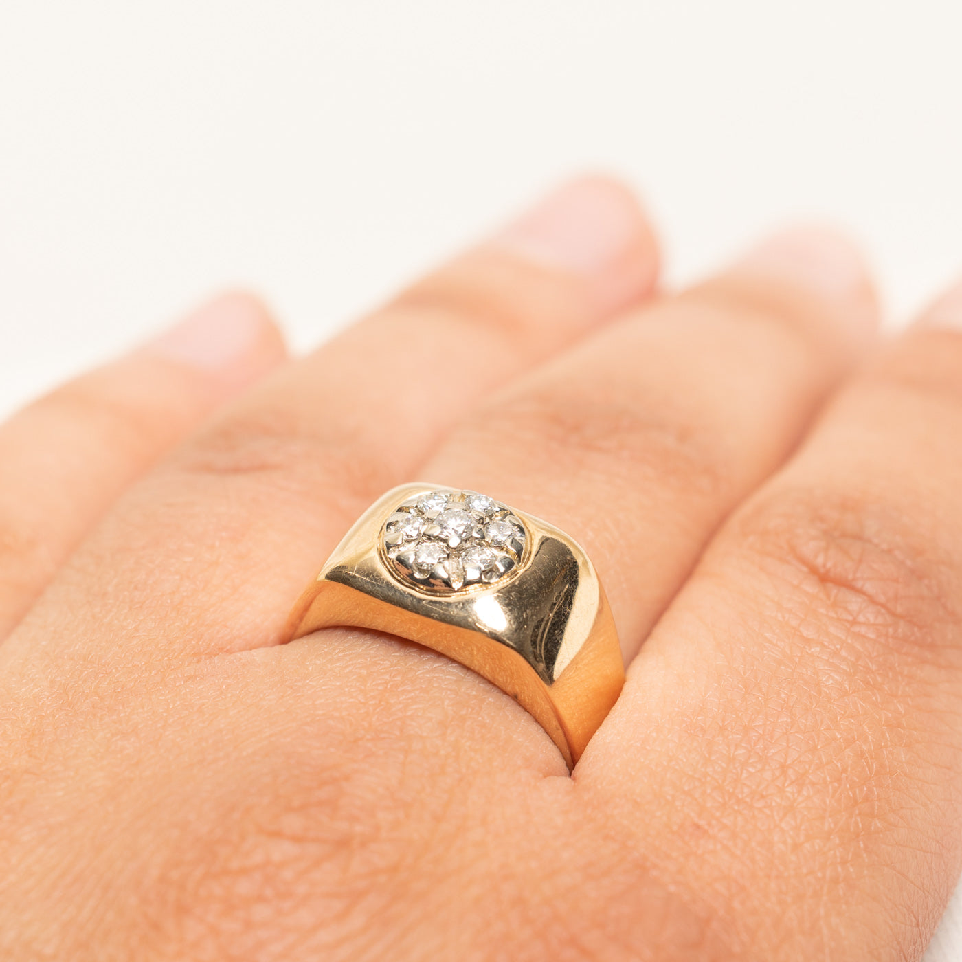 Diamond Cluster Signet Ring | 0.29ctw | SZ 9