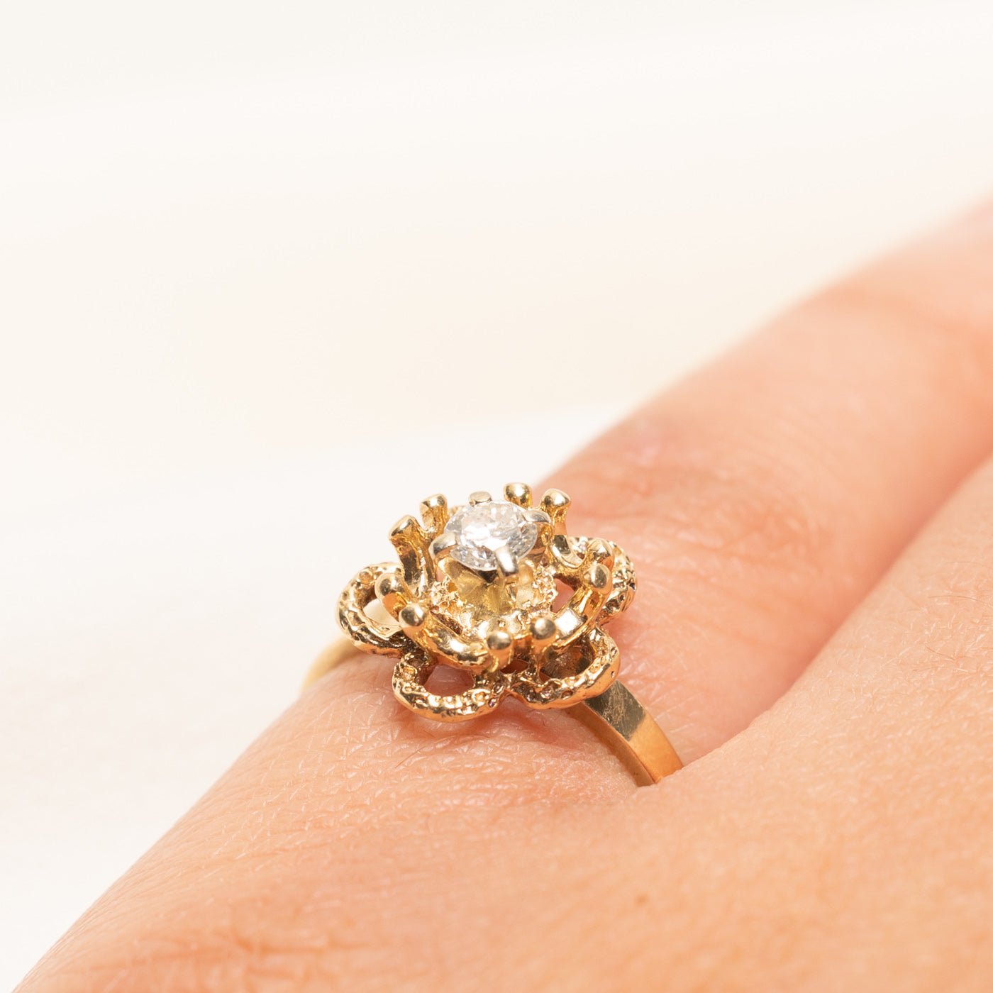 Diamond Openwork Flower Ring | 0.18ct | SZ 4.5