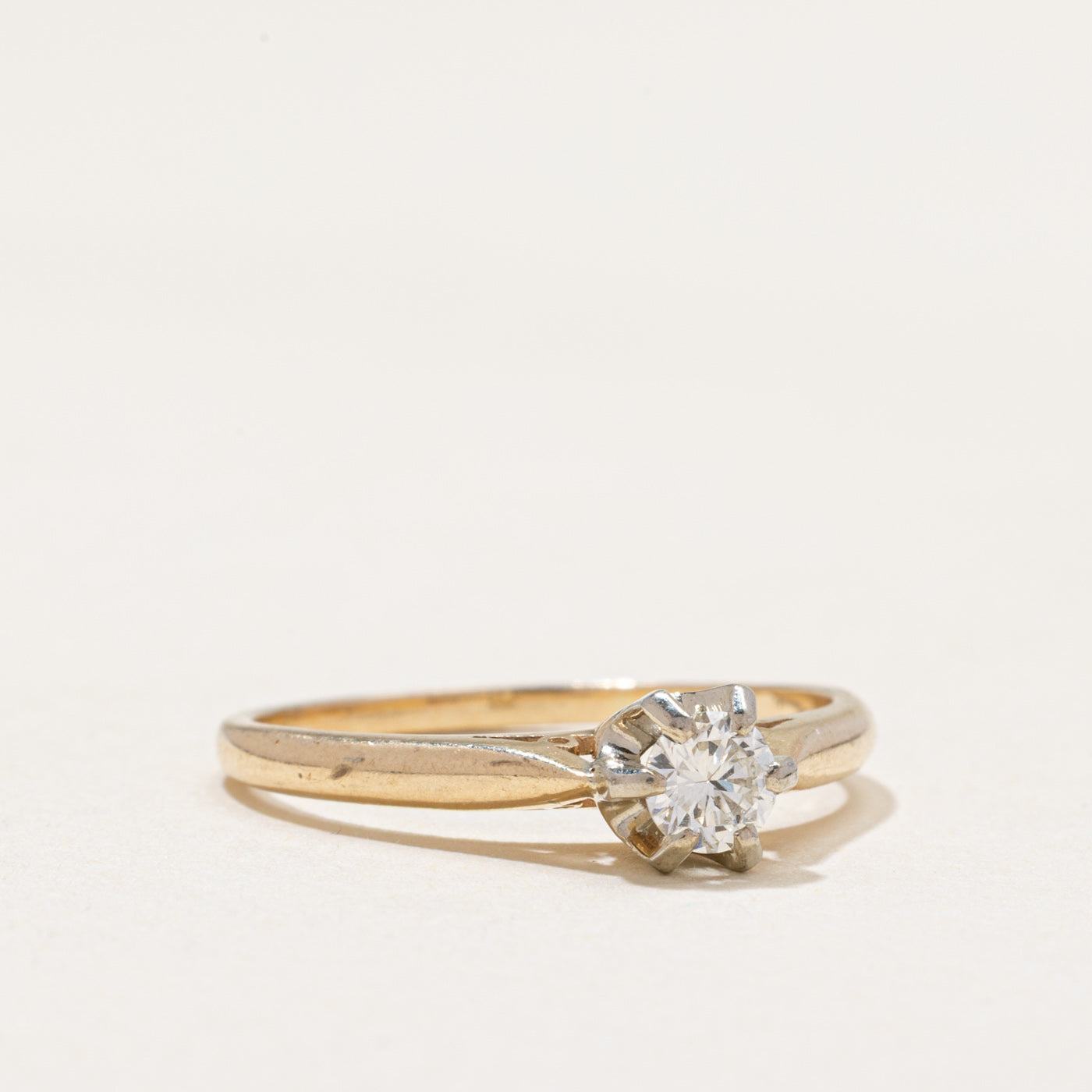 Solitaire Diamond Reverse Tapered Ring | 0.24ct | SZ 6.75