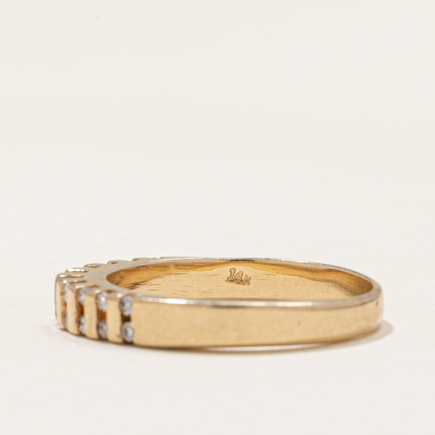14k Channel Set Diamond Multi Column Ring | 0.20ctw | SZ 8