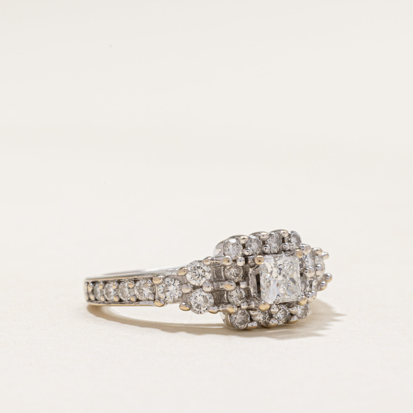 Princess Cut Diamond Halo Ring | 0.74ctw | SZ 5.25