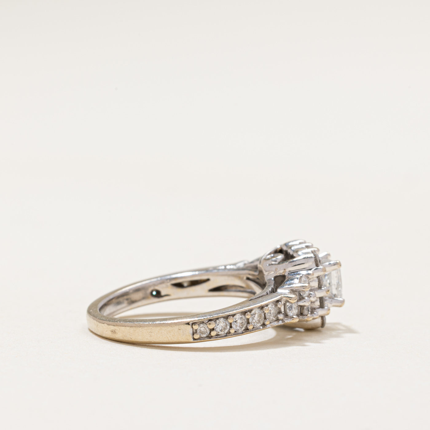 Princess Cut Diamond Halo Ring | 0.74ctw | SZ 5.25