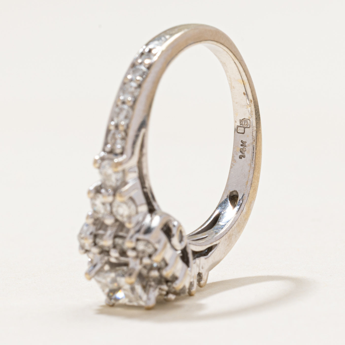 Princess Cut Diamond Halo Ring | 0.74ctw | SZ 5.25