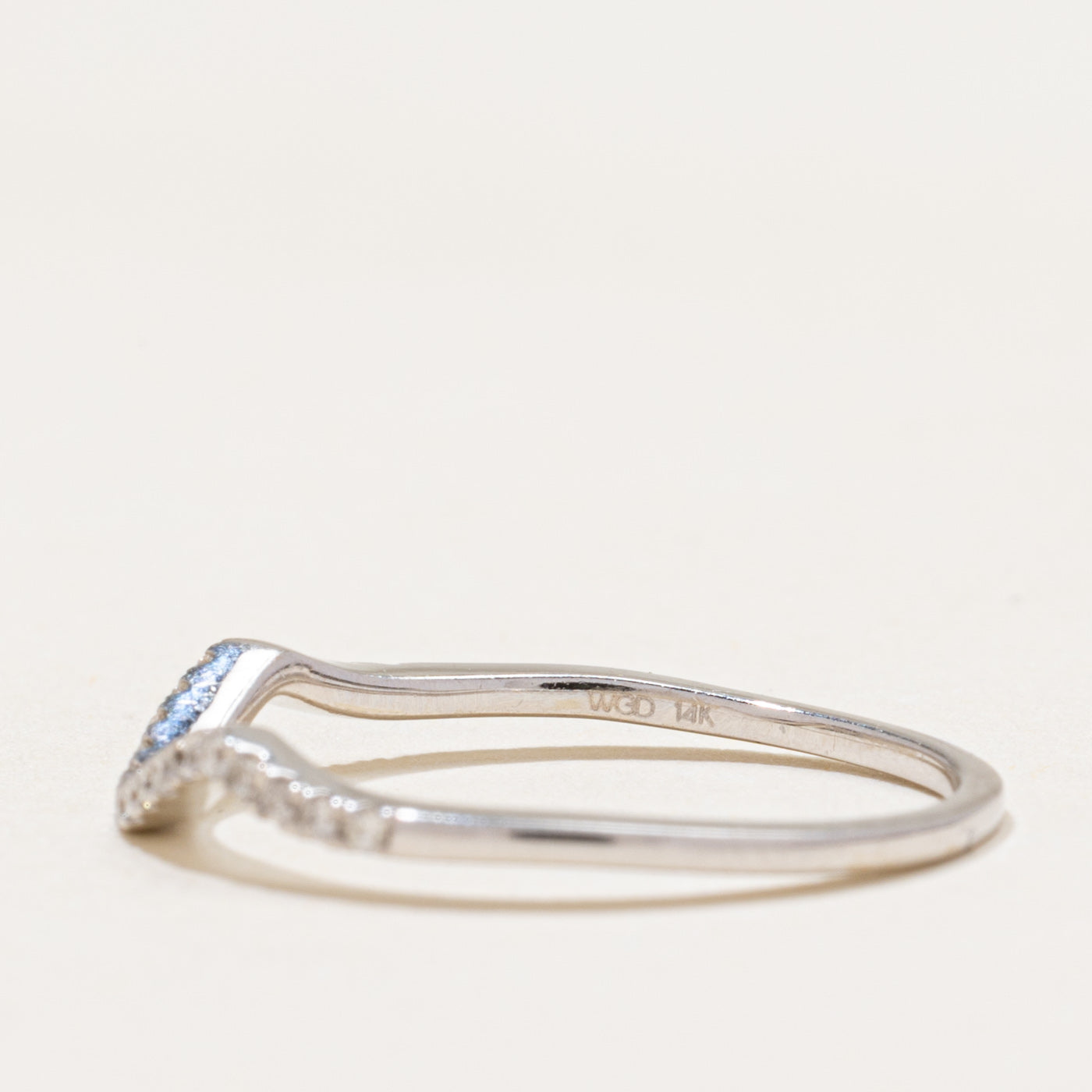 14k Semi Eternity Diamond Contour Ring | 0.21ctw | SZ 7.25