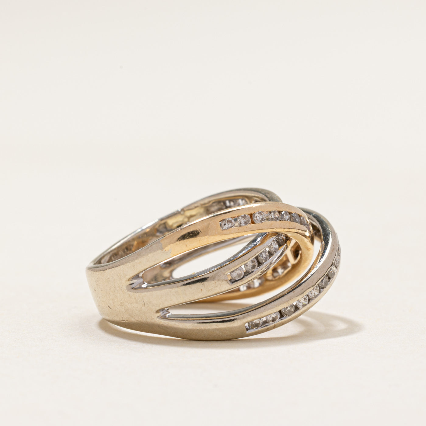14k Diamond Multi Cross Over Ring | 0.60ctw | SZ 6