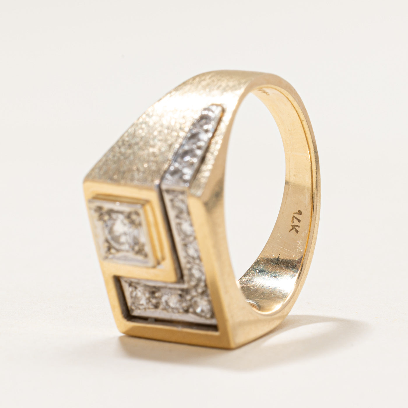 14k Diamond Signet Ring | 0.39ctw | SZ 7.5