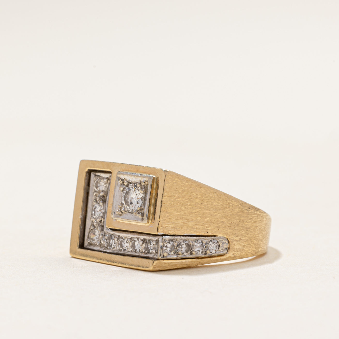14k Diamond Signet Ring | 0.39ctw | SZ 7.5