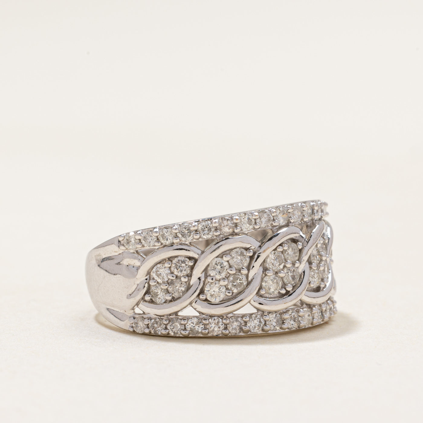 Diamond Cluster Chain Design Ring | 1.00ctw | SZ 7.5