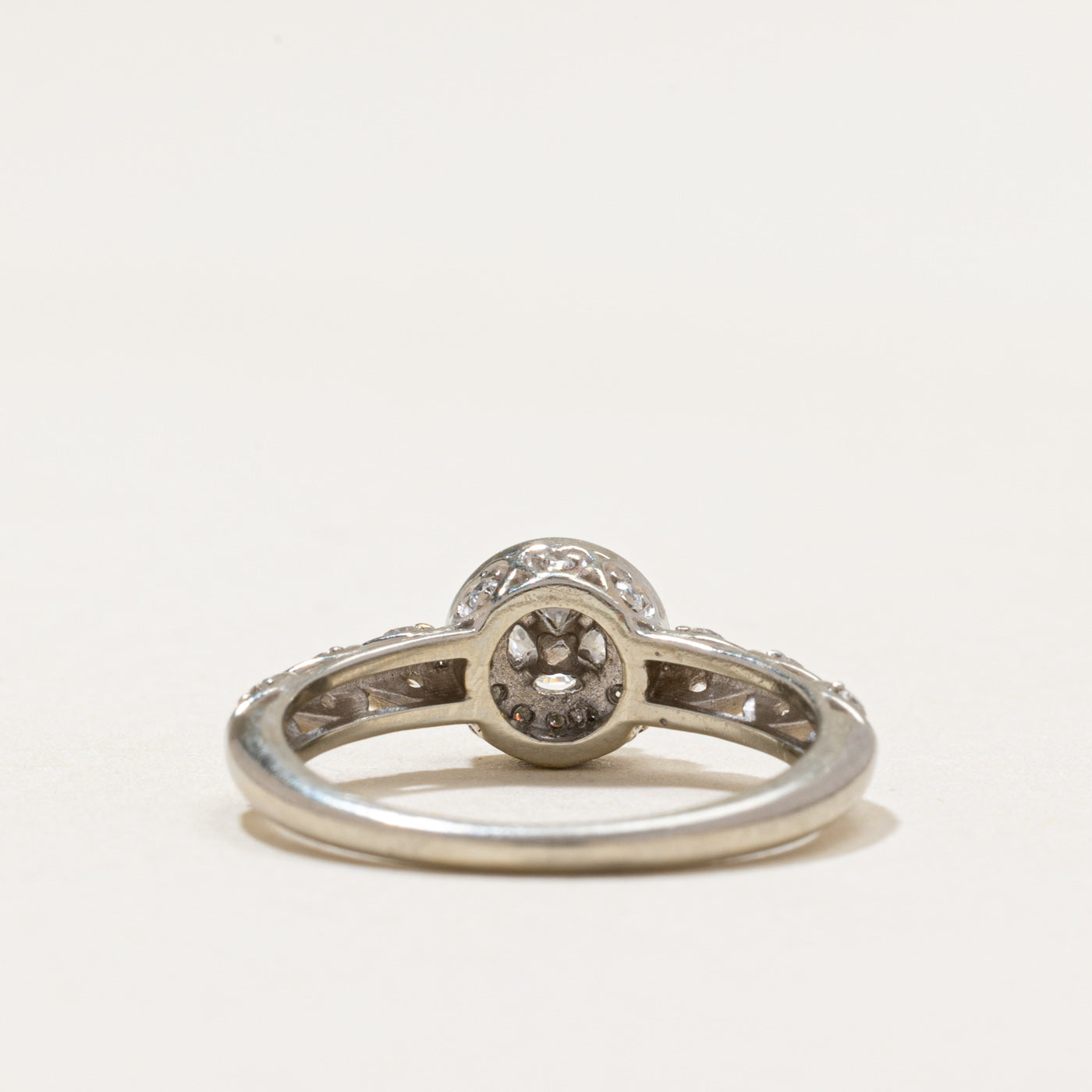 19k Diamond Halo Ornate Ring | 0.50ctw | SZ 5