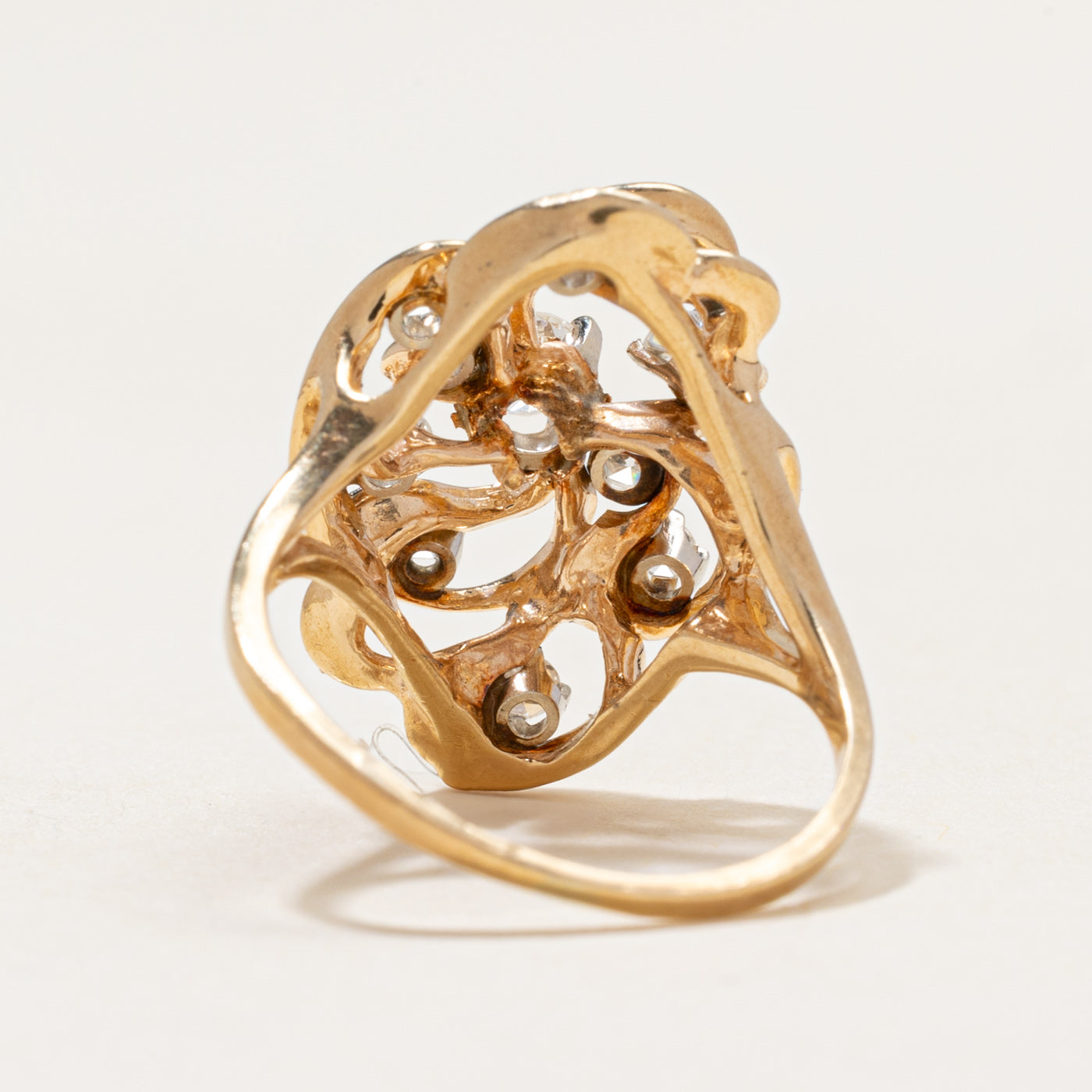 Scattered Diamond Openwork Cocktail Ring | 0.58ctw | SZ 5.5