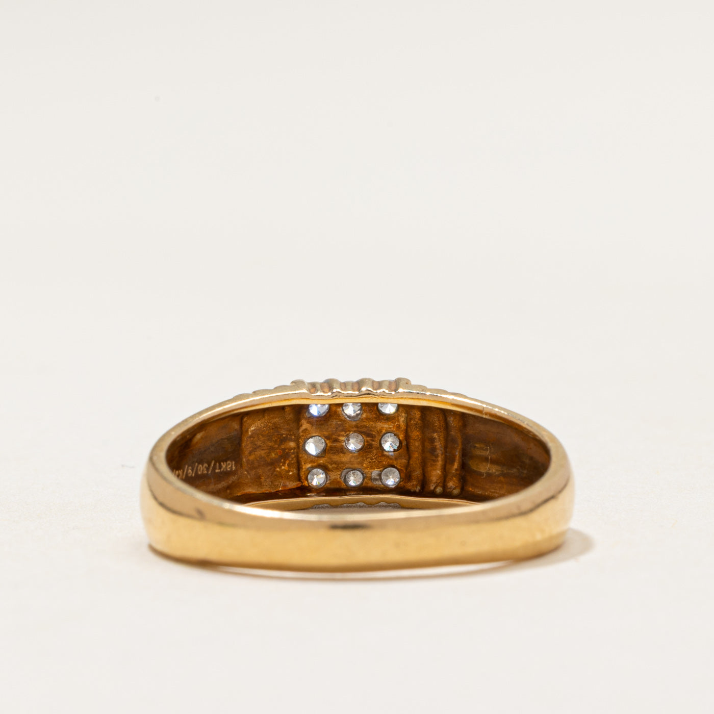 Diamond Grid Grooved Ring | 0.34ctw | SZ 8.75