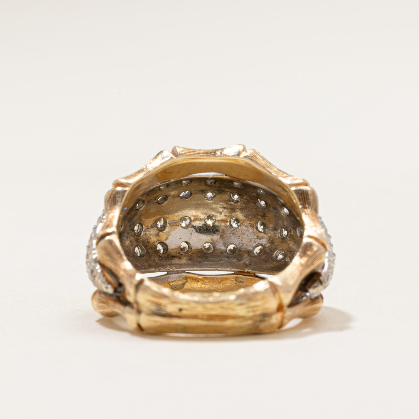 Diamond Cluster Textured Dome Ring | 1.30ctw | SZ 8