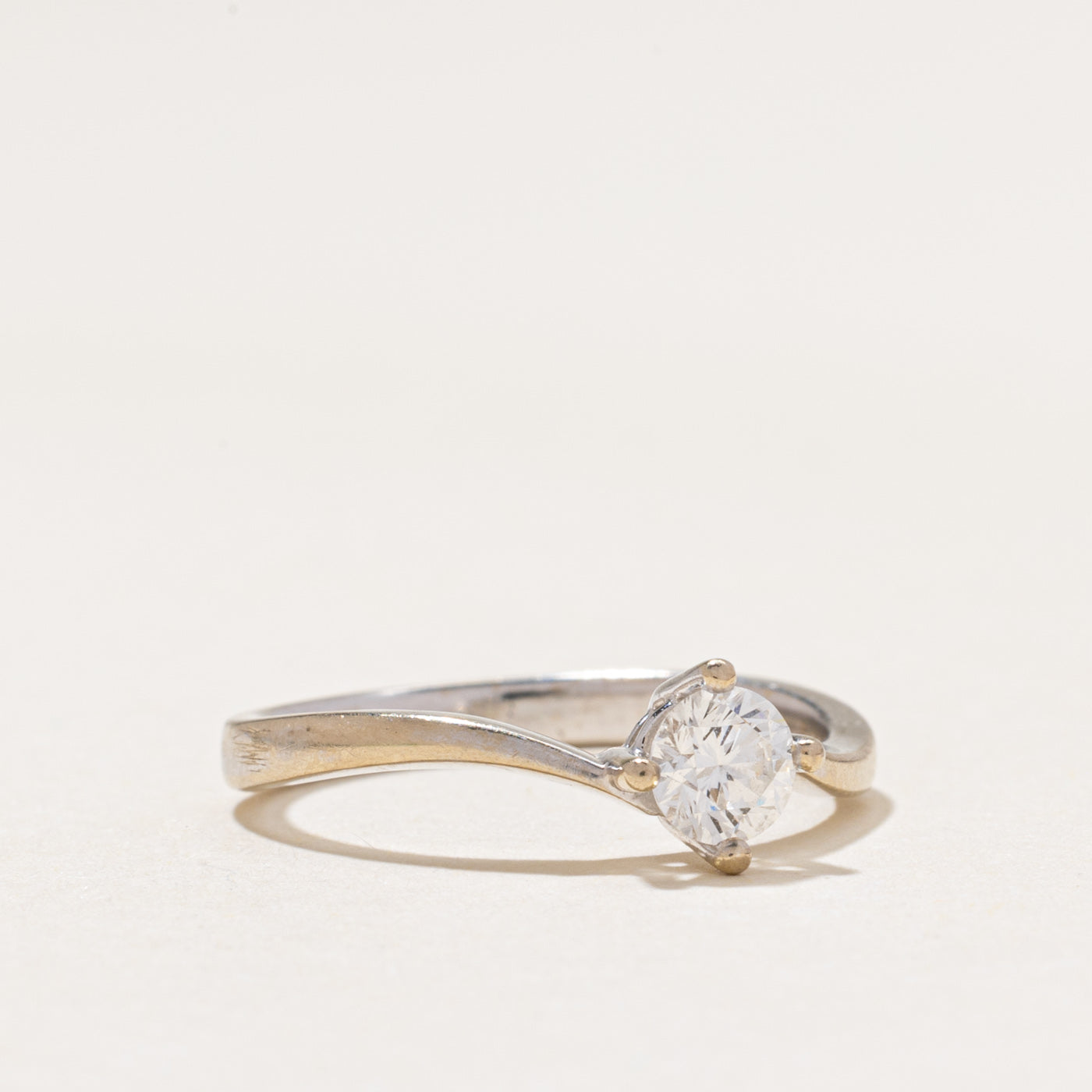 Solitaire Diamond Bypass Ring | 0.35ct | SZ 5