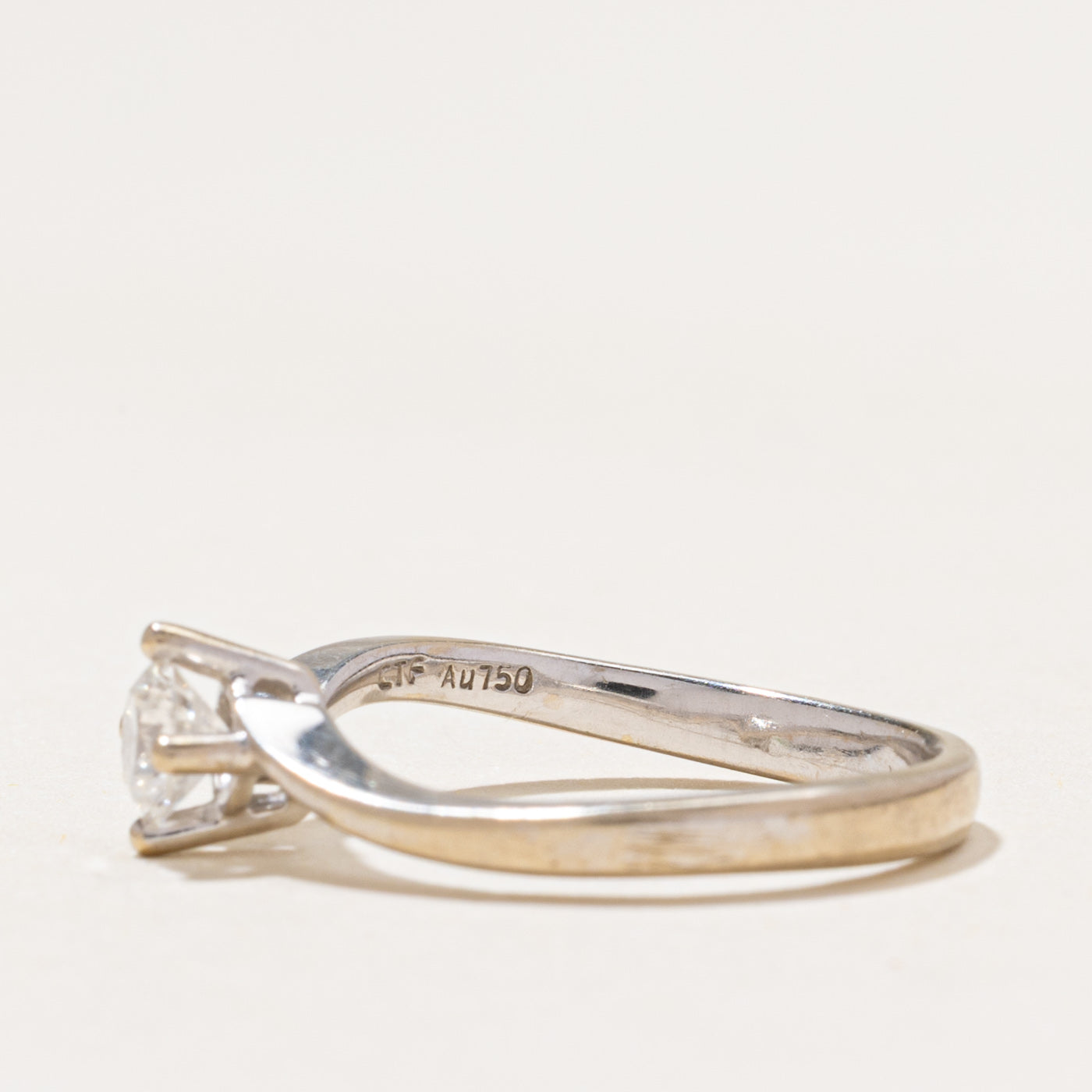 Solitaire Diamond Bypass Ring | 0.35ct | SZ 5
