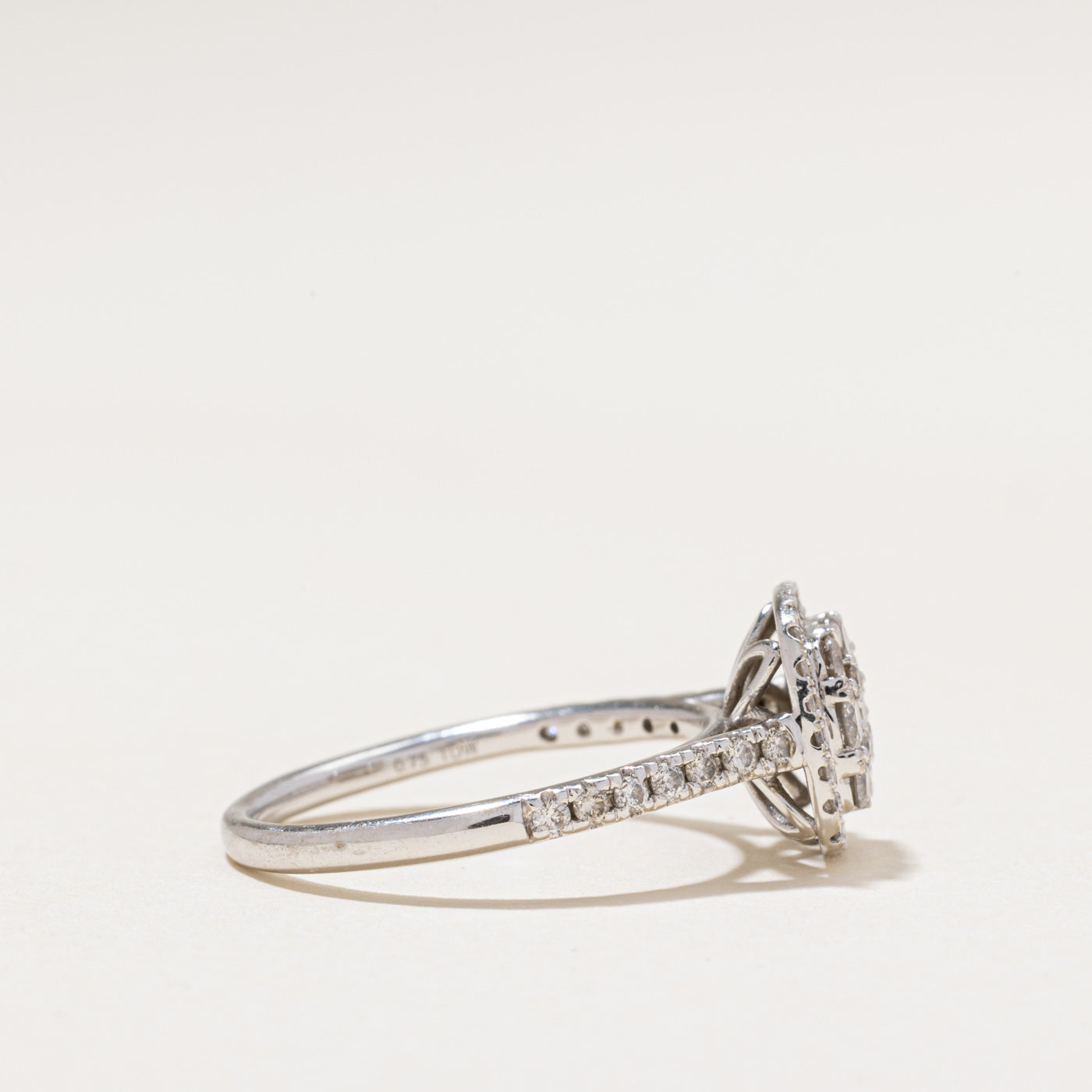 Diamond Square Cluster Halo Ring | 0.75ctw | SZ 7.5