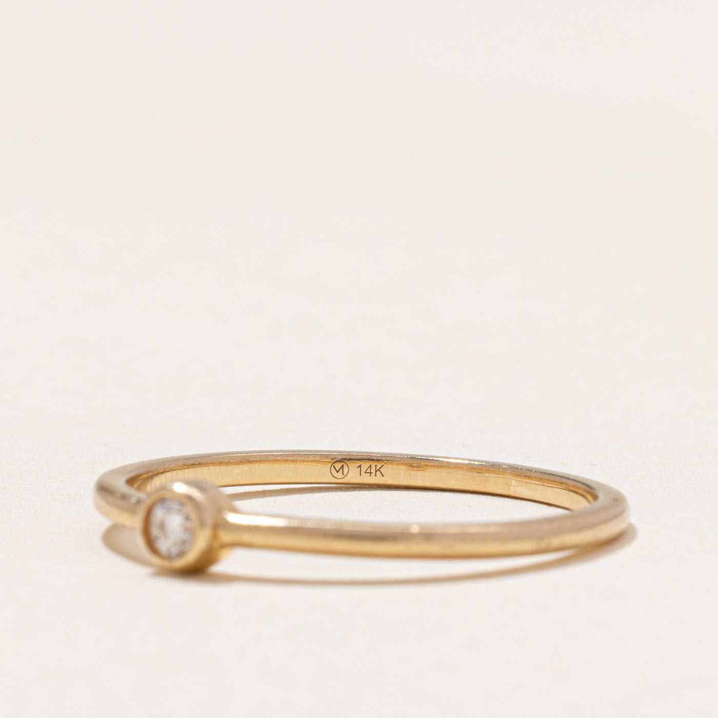 'Mejuri' Bezel Set Diamond Petite Ring | 0.07ct | SZ 8.25