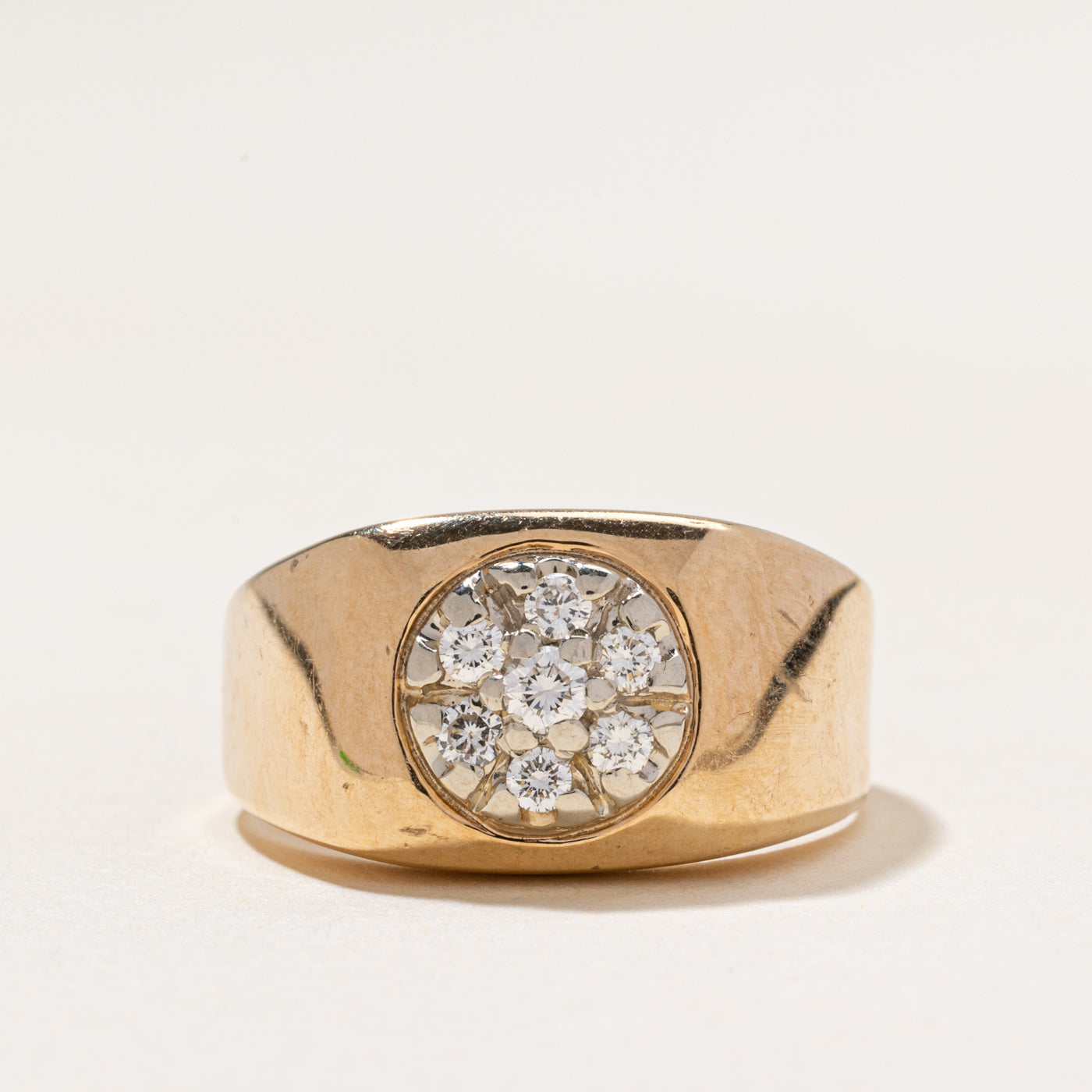 Diamond Cluster Signet Ring | 0.29ctw | SZ 9