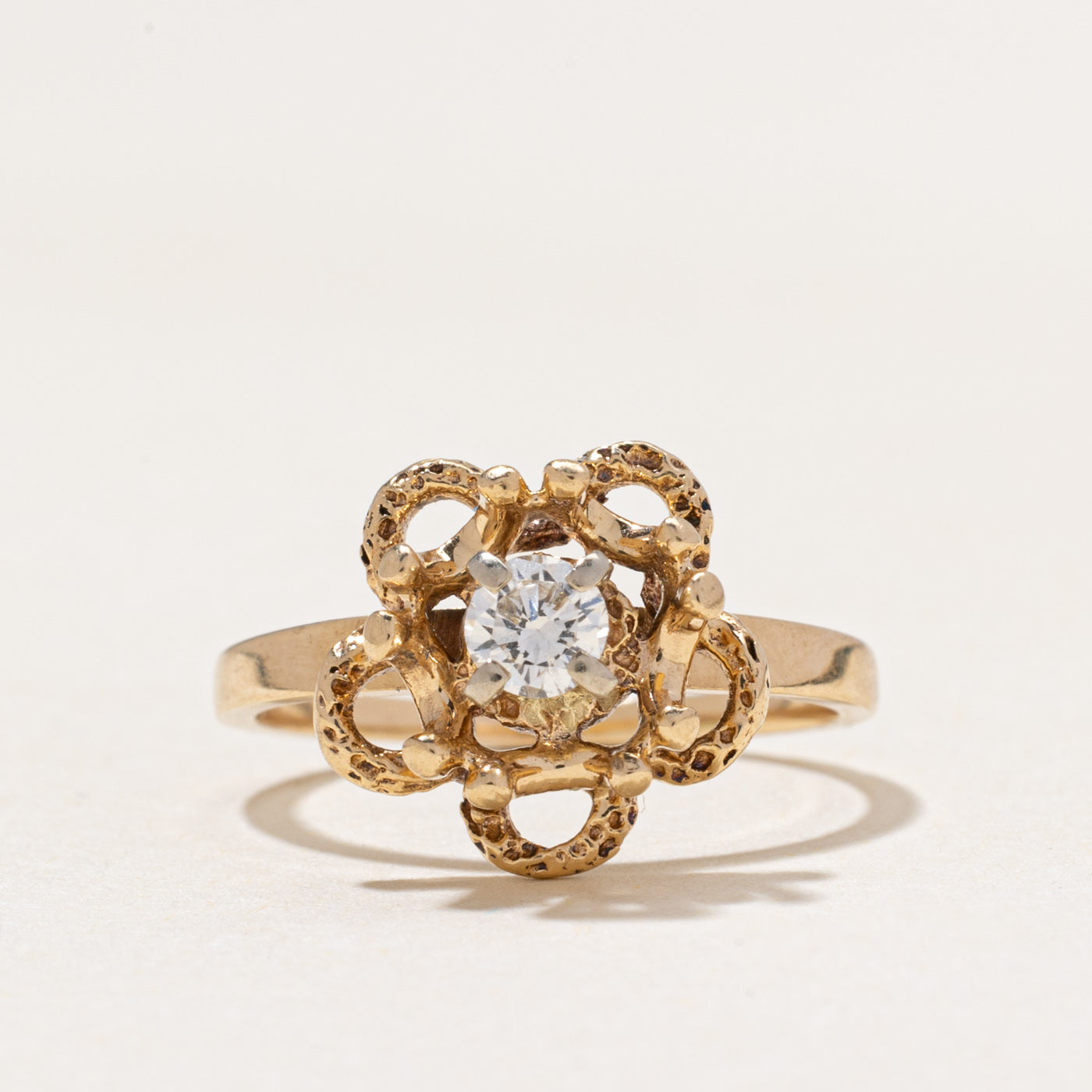 Diamond Openwork Flower Ring | 0.18ct | SZ 4.5