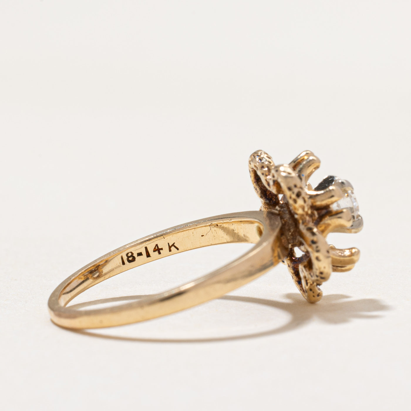 Diamond Openwork Flower Ring | 0.18ct | SZ 4.5