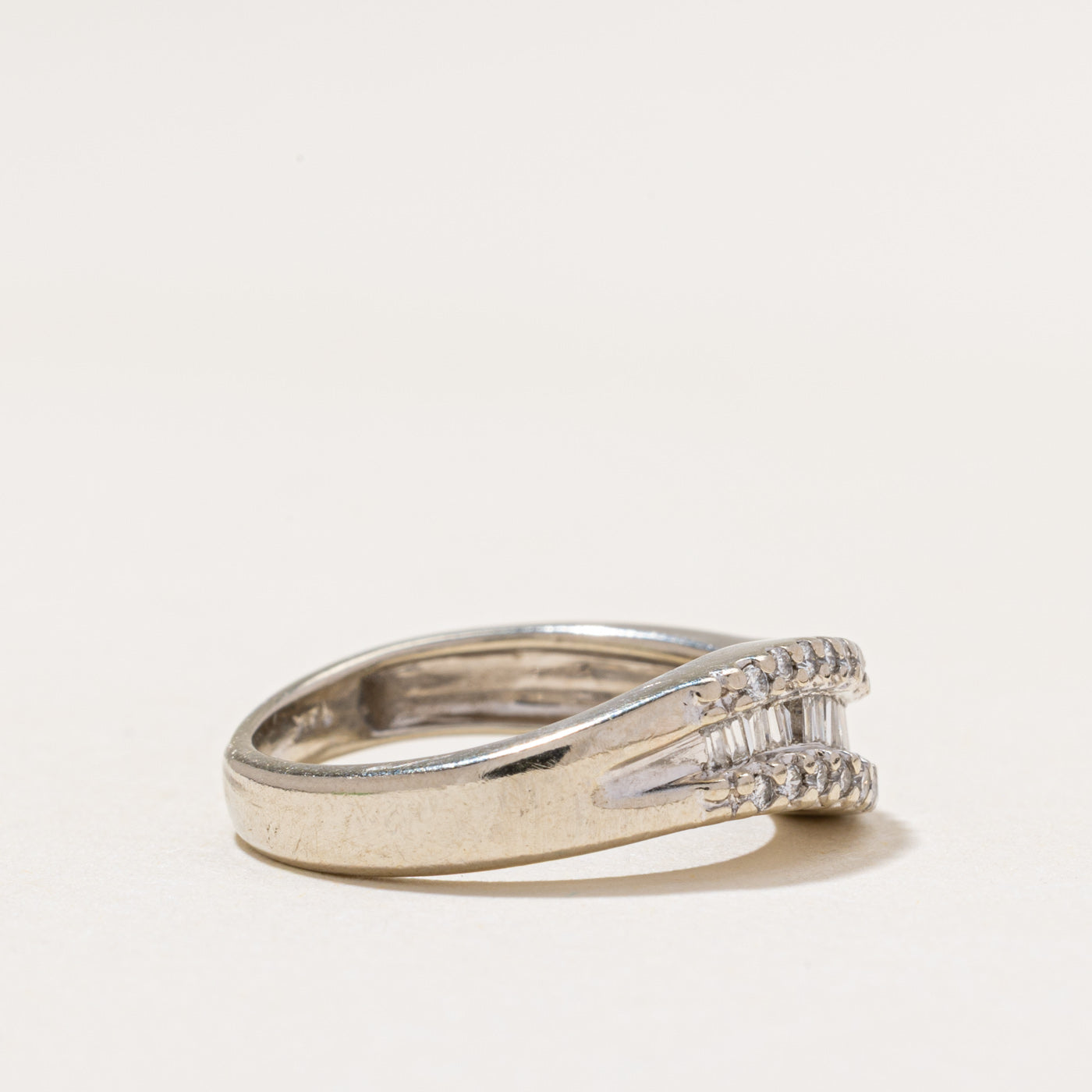 Mixed Cut Semi Eternity Diamond Wave Ring | 0.50ctw | SZ 5.25