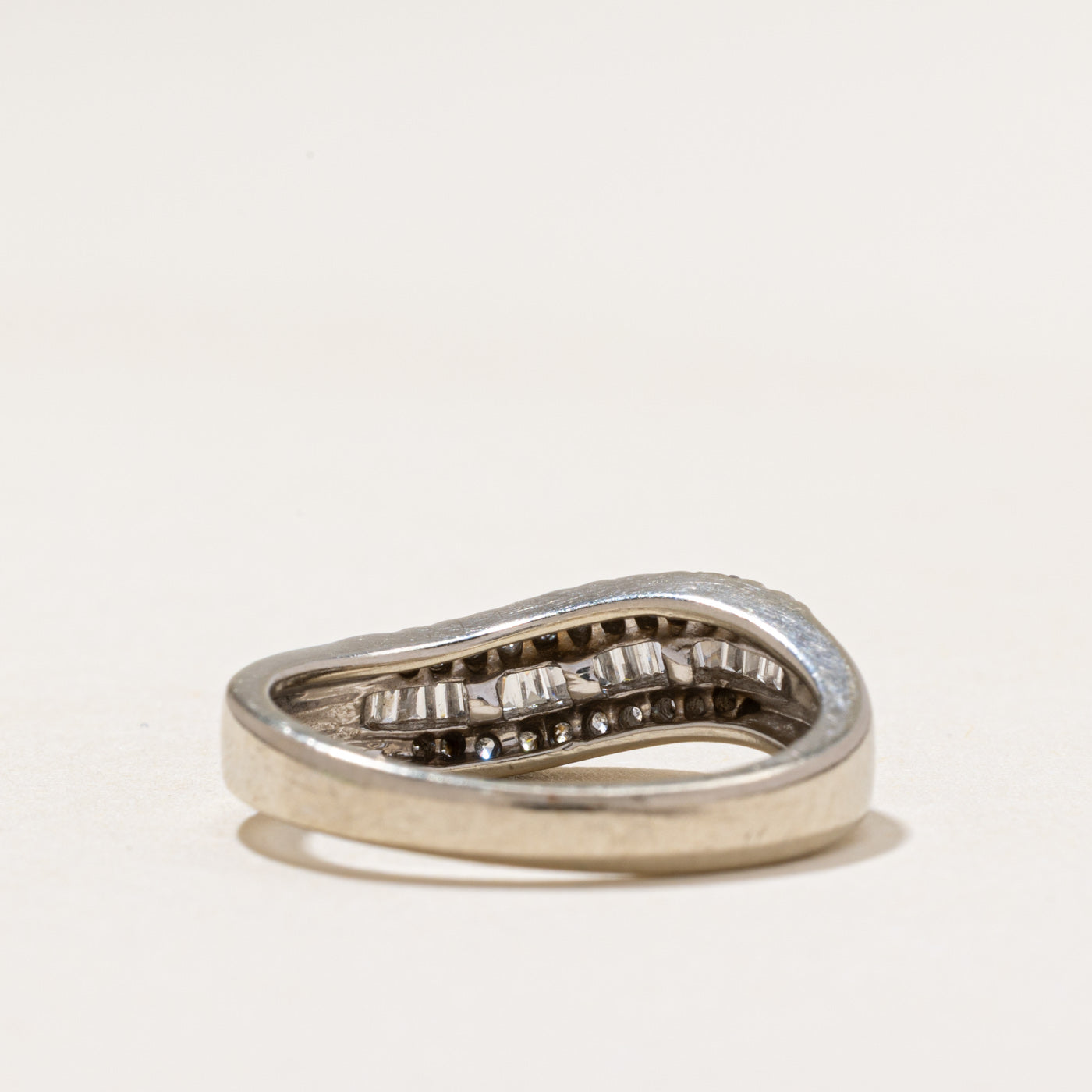 Mixed Cut Semi Eternity Diamond Wave Ring | 0.50ctw | SZ 5.25