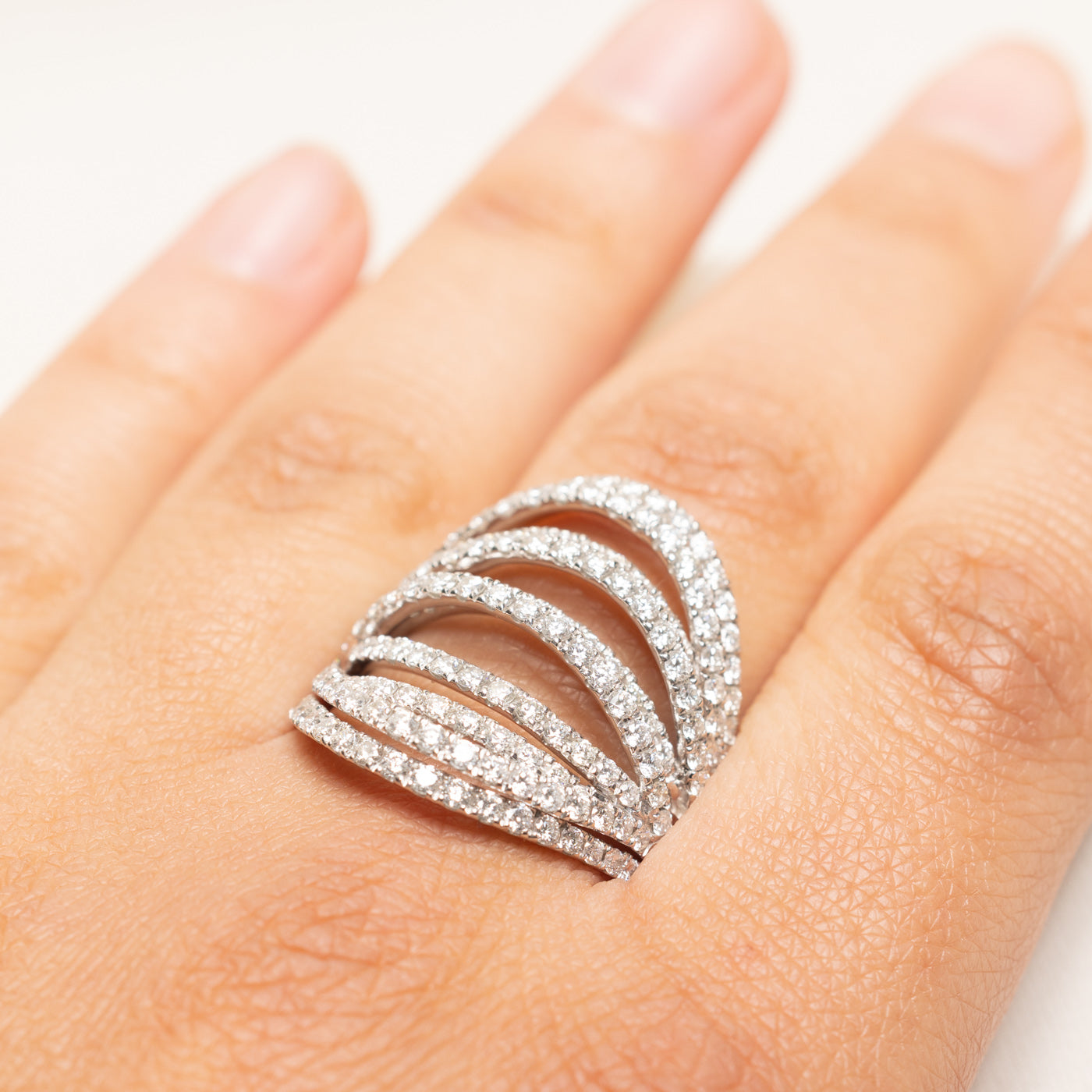 14k Diamond Layers Cocktail Ring | 2.90ctw | SZ 9.25