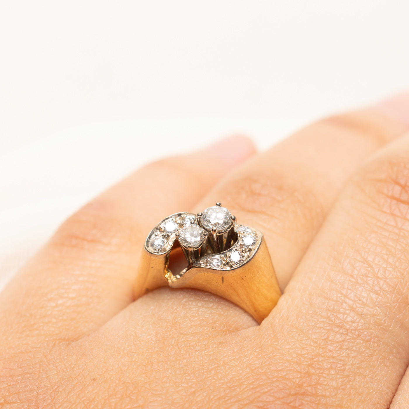 14k Diamond Cluster Cocktail Ring | 0.64ctw | SZ 6.5