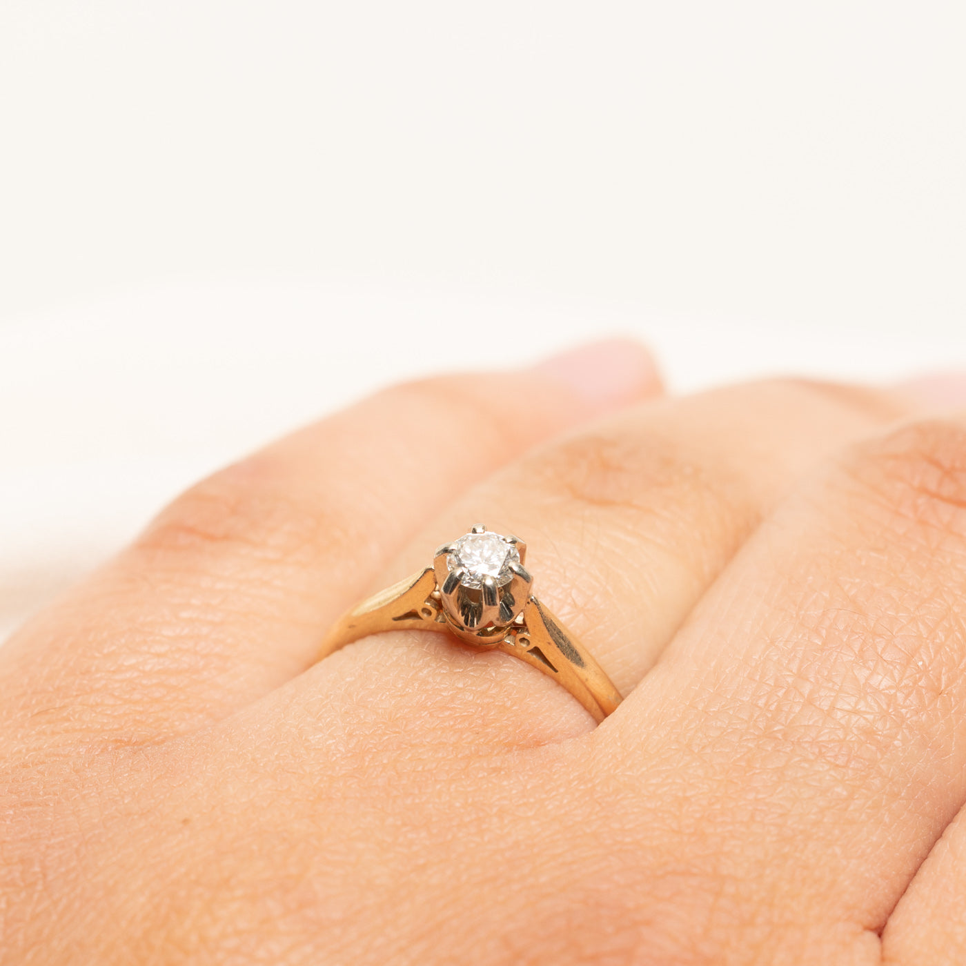 Solitaire Diamond Reverse Tapered Ring | 0.24ct | SZ 6.75