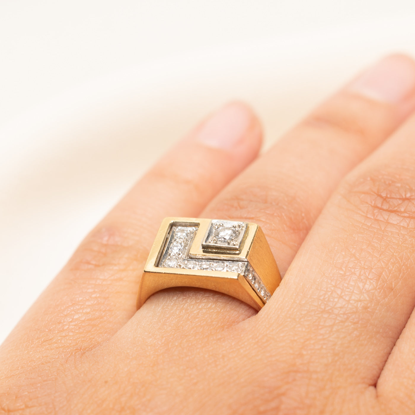 14k Diamond Signet Ring | 0.39ctw | SZ 7.5