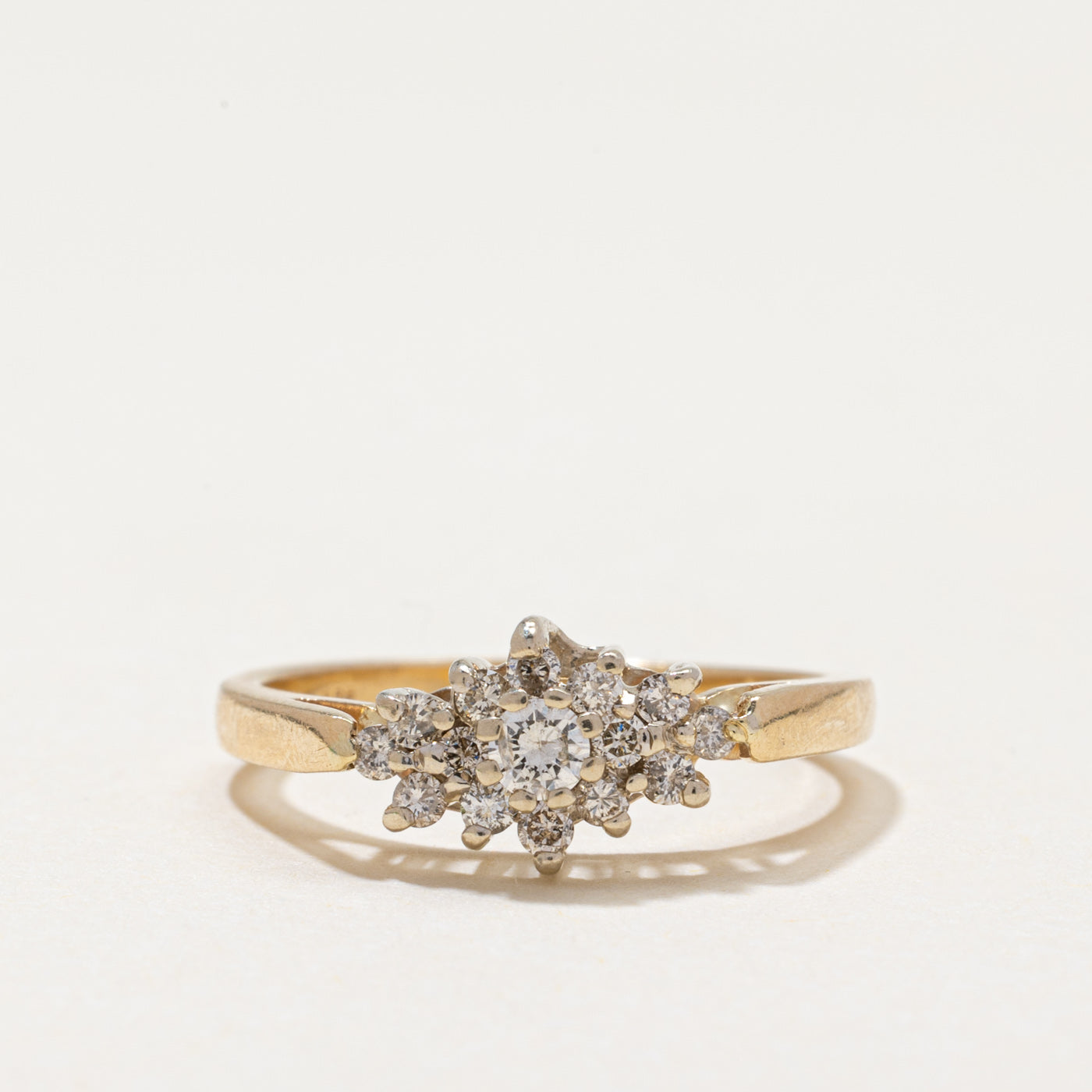 Basket Set Diamond Cluster Ring | 0.26ctw | SZ 5