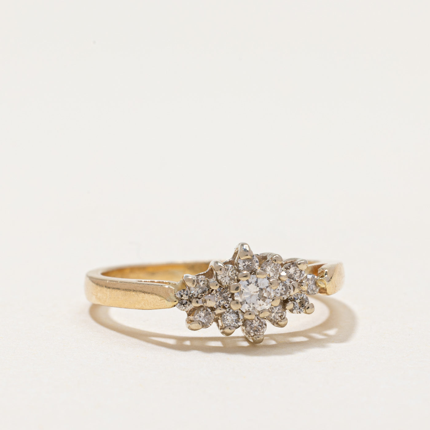 Basket Set Diamond Cluster Ring | 0.26ctw | SZ 5