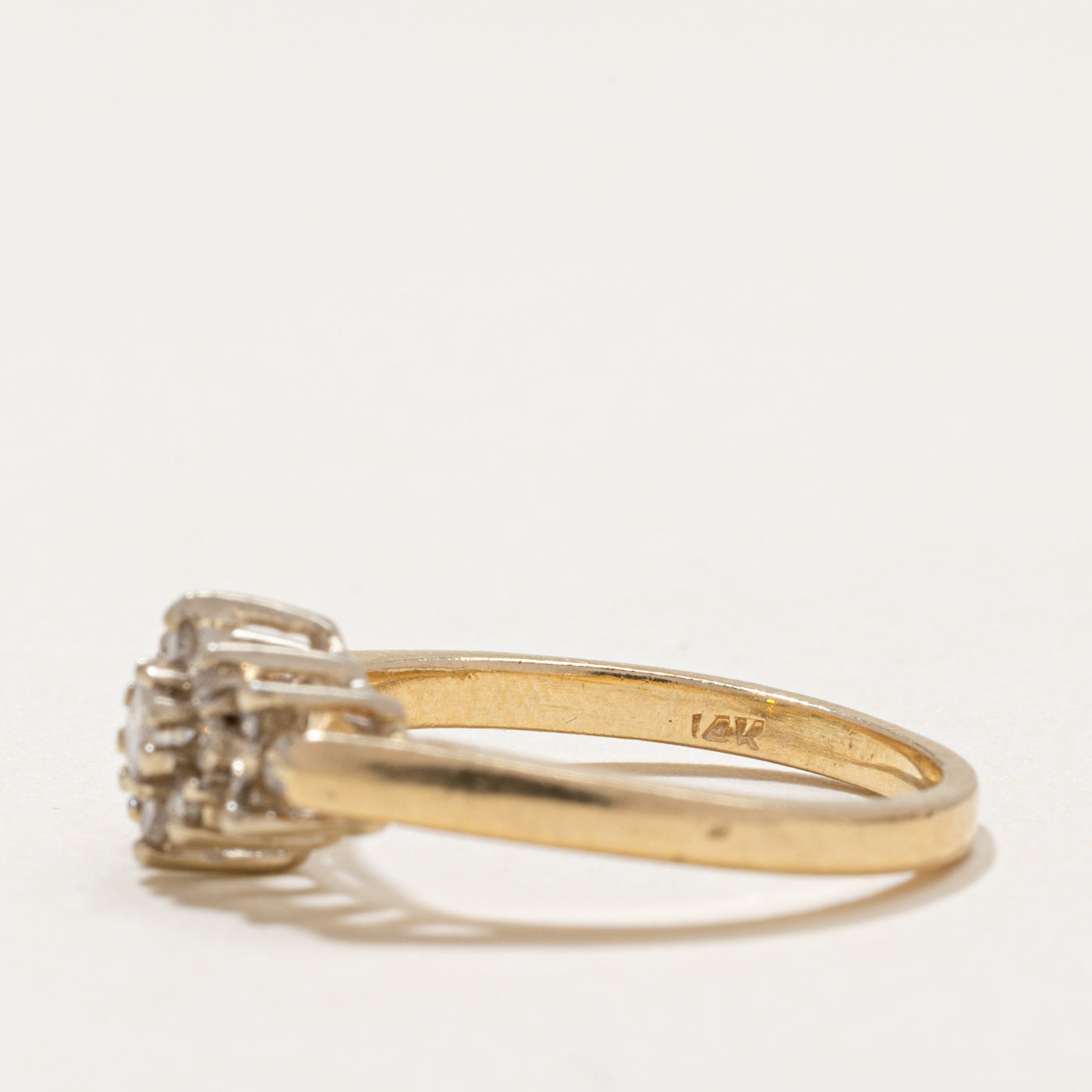 Basket Set Diamond Cluster Ring | 0.26ctw | SZ 5