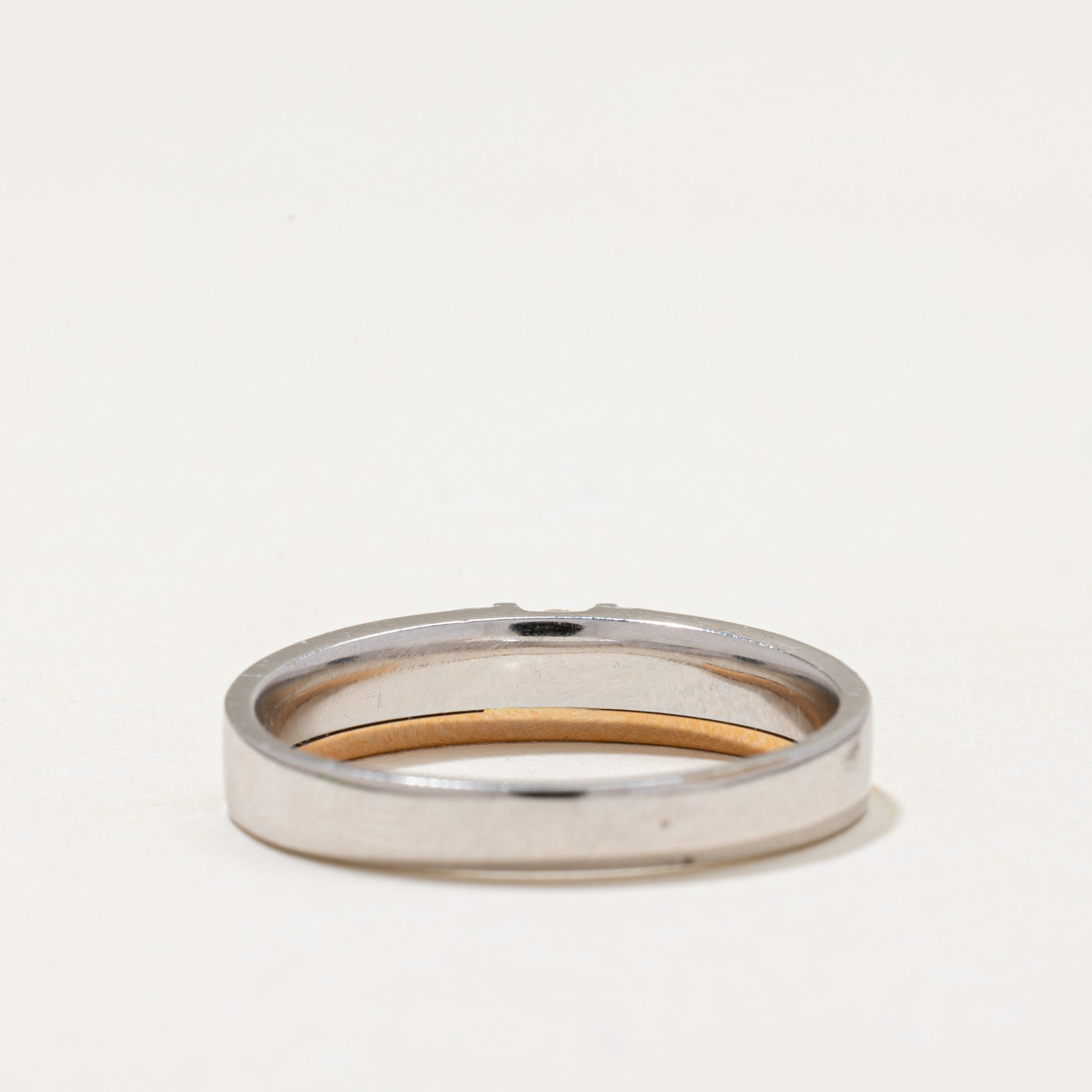 Diamond Two Toned Half Fluted Band | 0.095ct | SZ 8.5