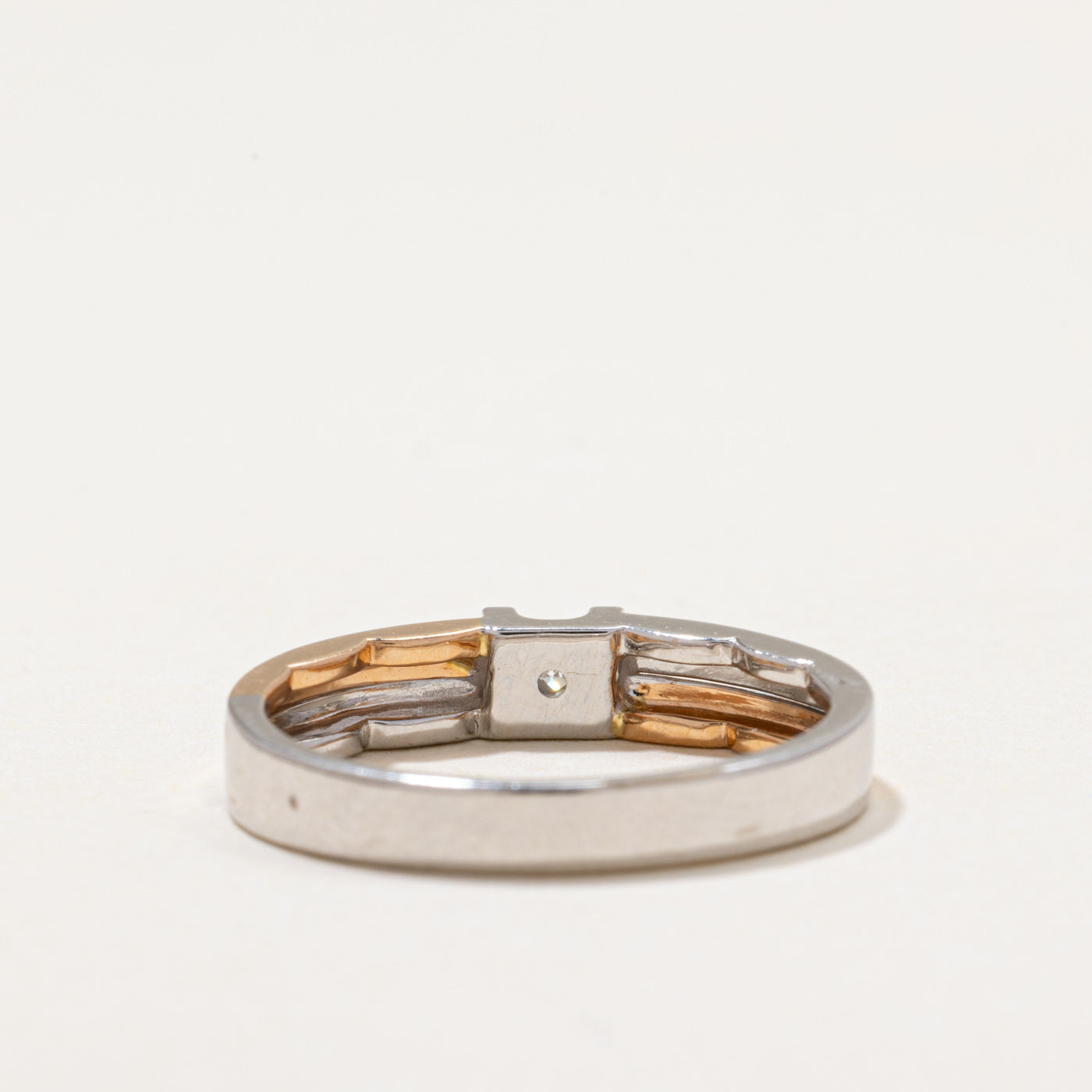 Two Tone Solitaire Diamond Ring | 0.081ct | SZ 6.5