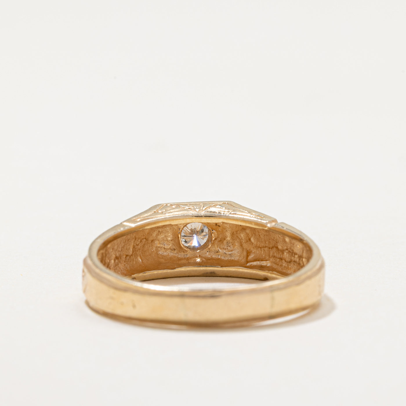 Diamond Engraved Scrollwork Ring | 0.22ct | SZ 9.5