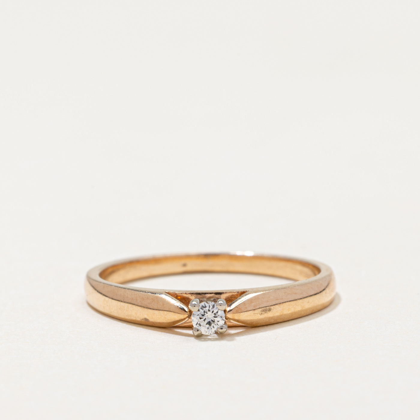 Solitaire Diamond Cathedral Ring | 0.05ct | SZ 6.25