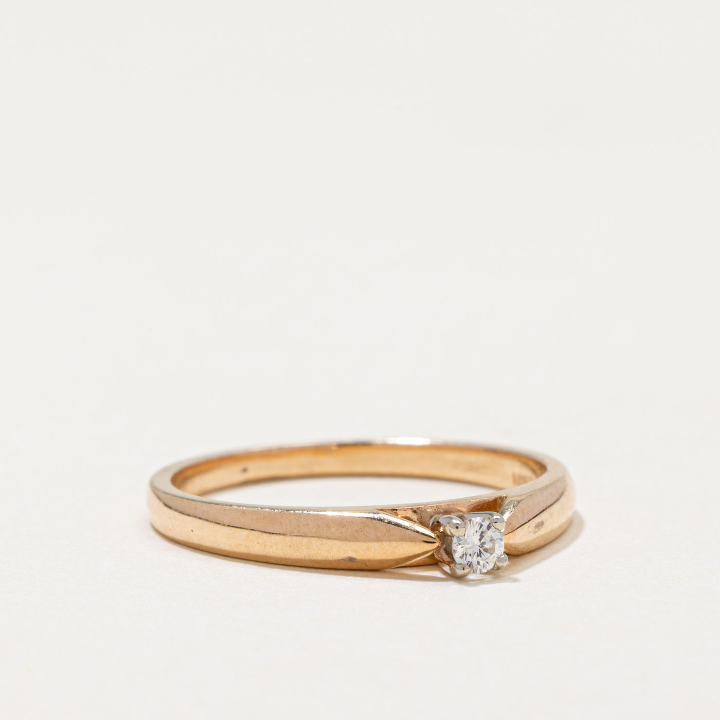 Solitaire Diamond Cathedral Ring | 0.05ct | SZ 6.25