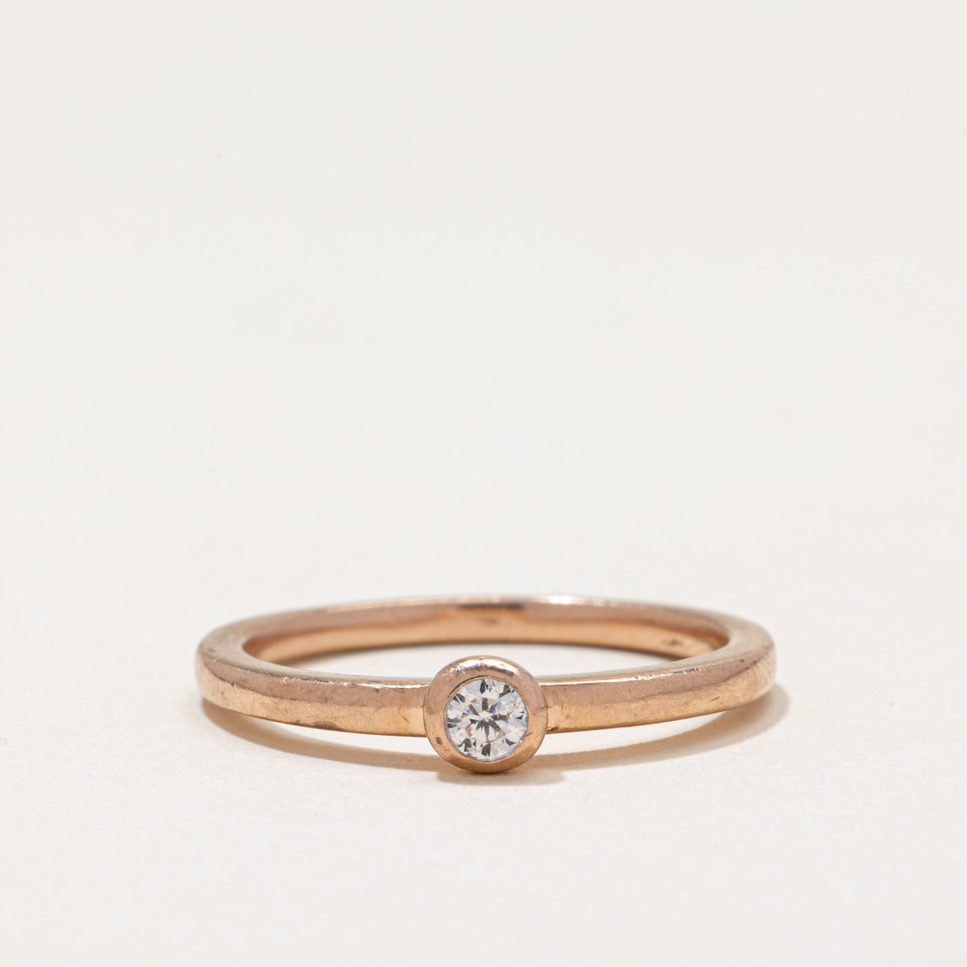 Bezel Set Solitaire Diamond Ring | 0.08ct | SZ 6.75
