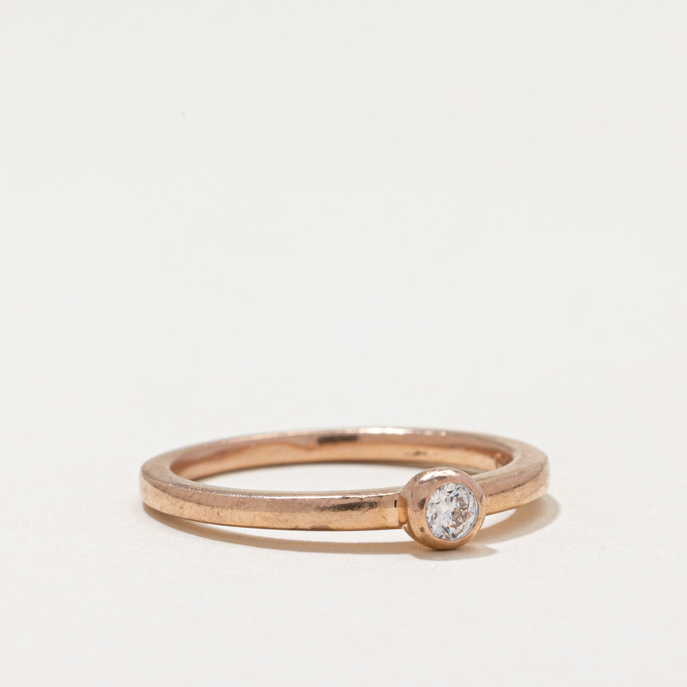 Bezel Set Solitaire Diamond Ring | 0.08ct | SZ 6.75