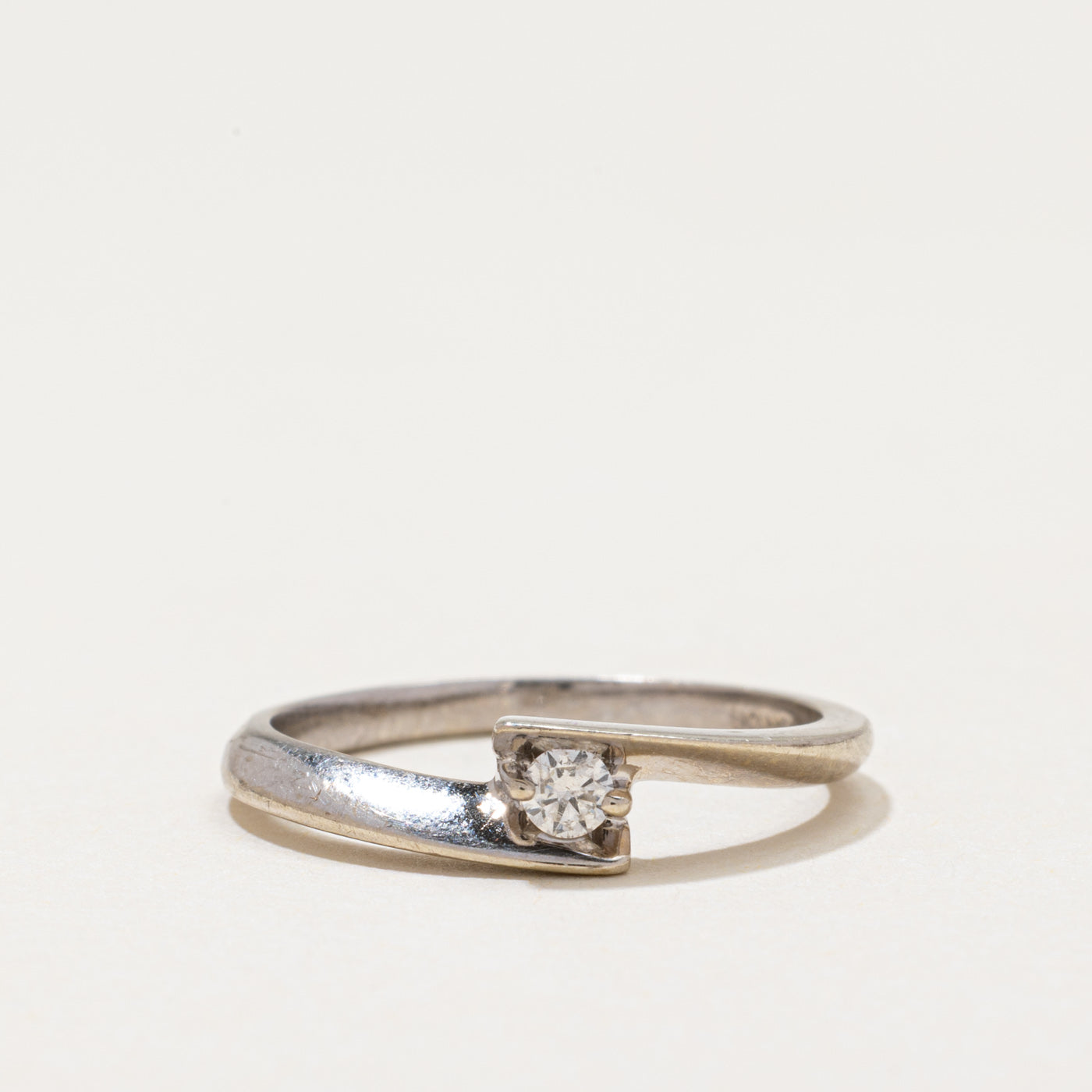 Solitaire Diamond Bypass Ring | 0.06ct | SZ 5.5