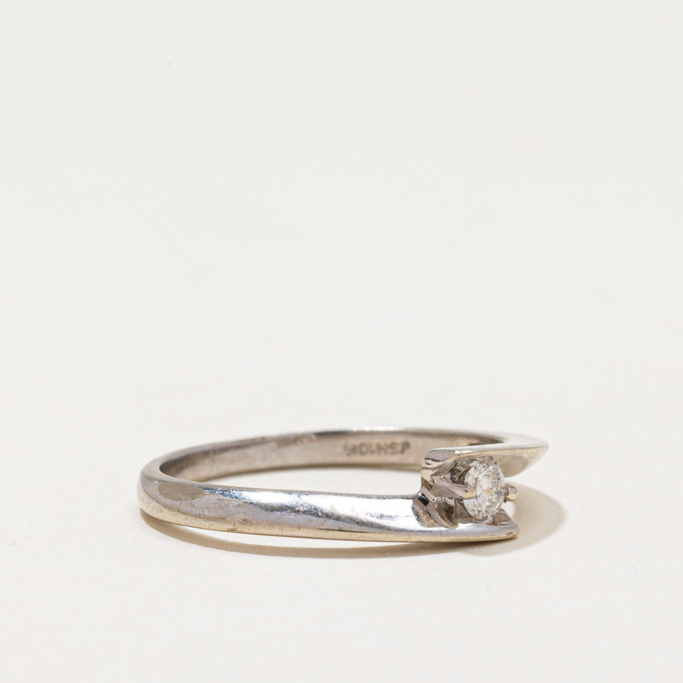 Solitaire Diamond Bypass Ring | 0.06ct | SZ 5.5