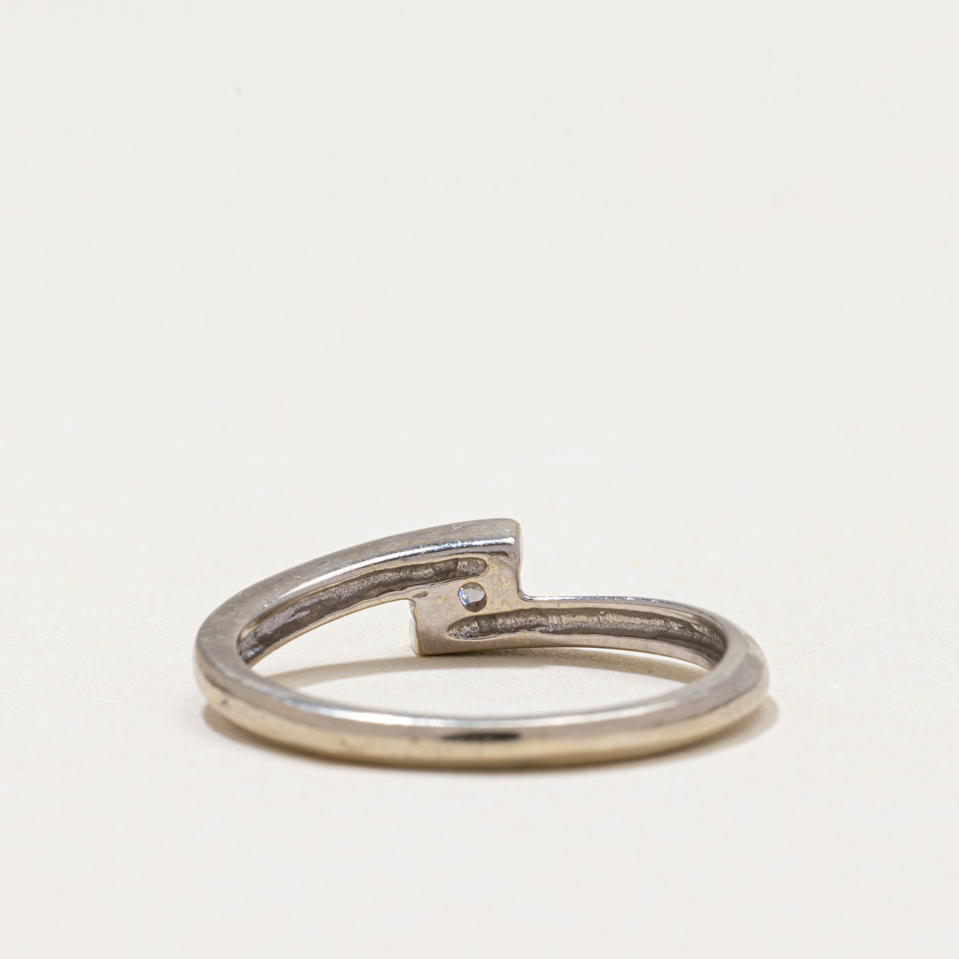 Solitaire Diamond Bypass Ring | 0.06ct | SZ 5.5