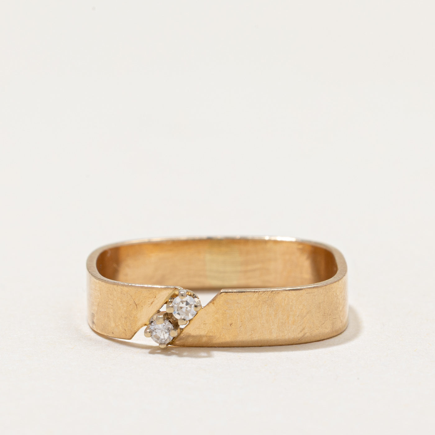 Diagonal Diamond Soft Square Band | 0.04ctw | 3.75mm | SZ 5.5