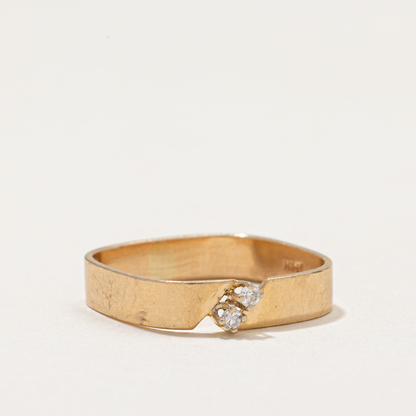 Diagonal Diamond Soft Square Band | 0.04ctw | 3.75mm | SZ 5.5