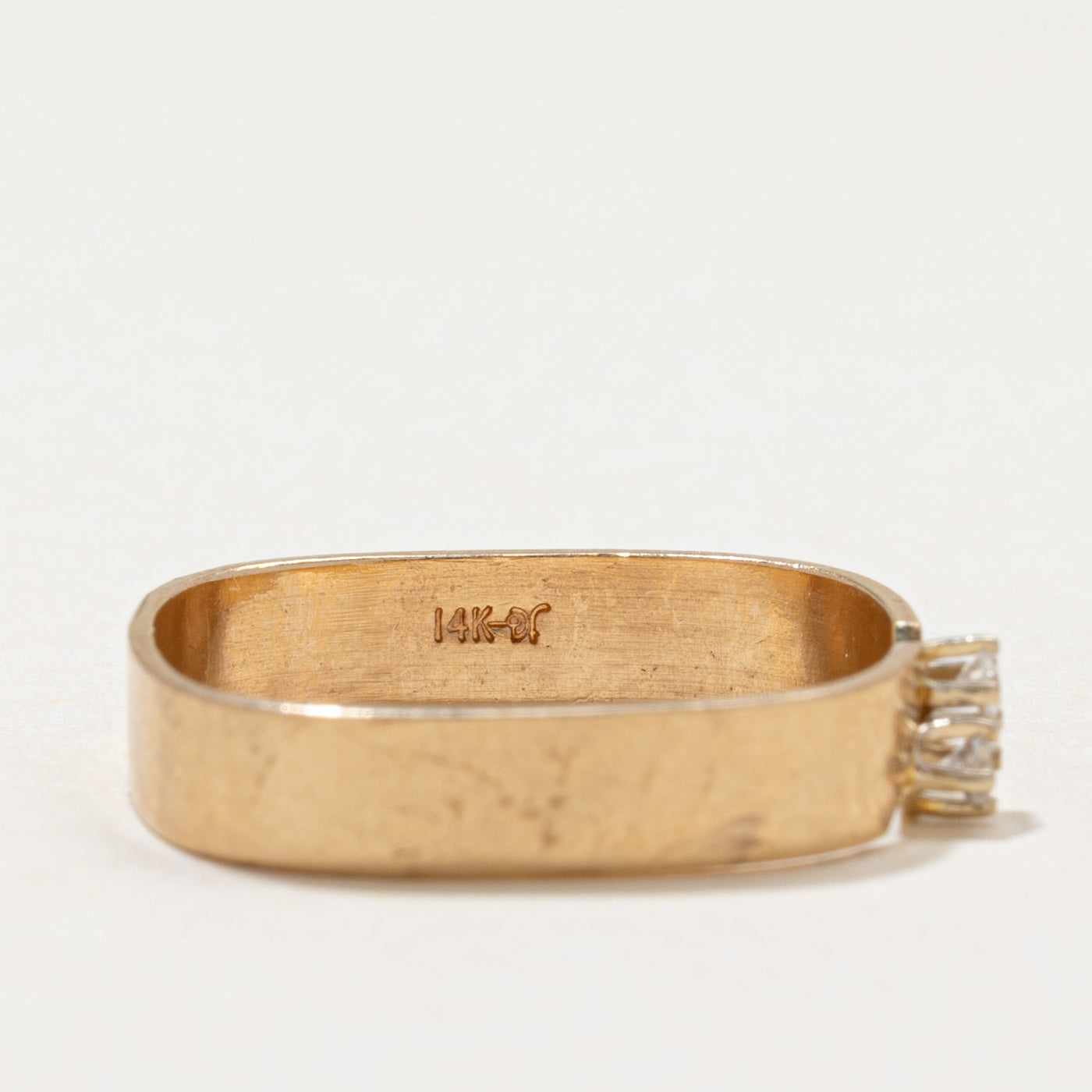 Diagonal Diamond Soft Square Band | 0.04ctw | 3.75mm | SZ 5.5