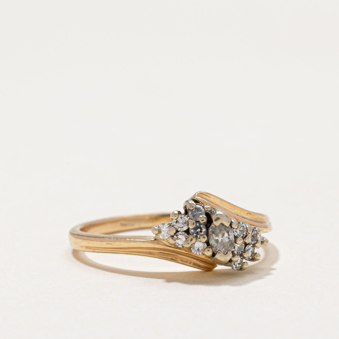 Diamond Cluster Bypass Ring | 0.22ctw | SZ 5.75