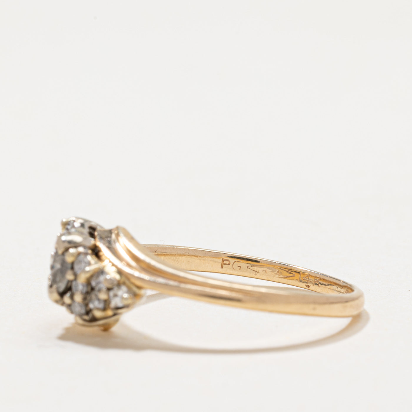 Diamond Cluster Bypass Ring | 0.22ctw | SZ 5.75
