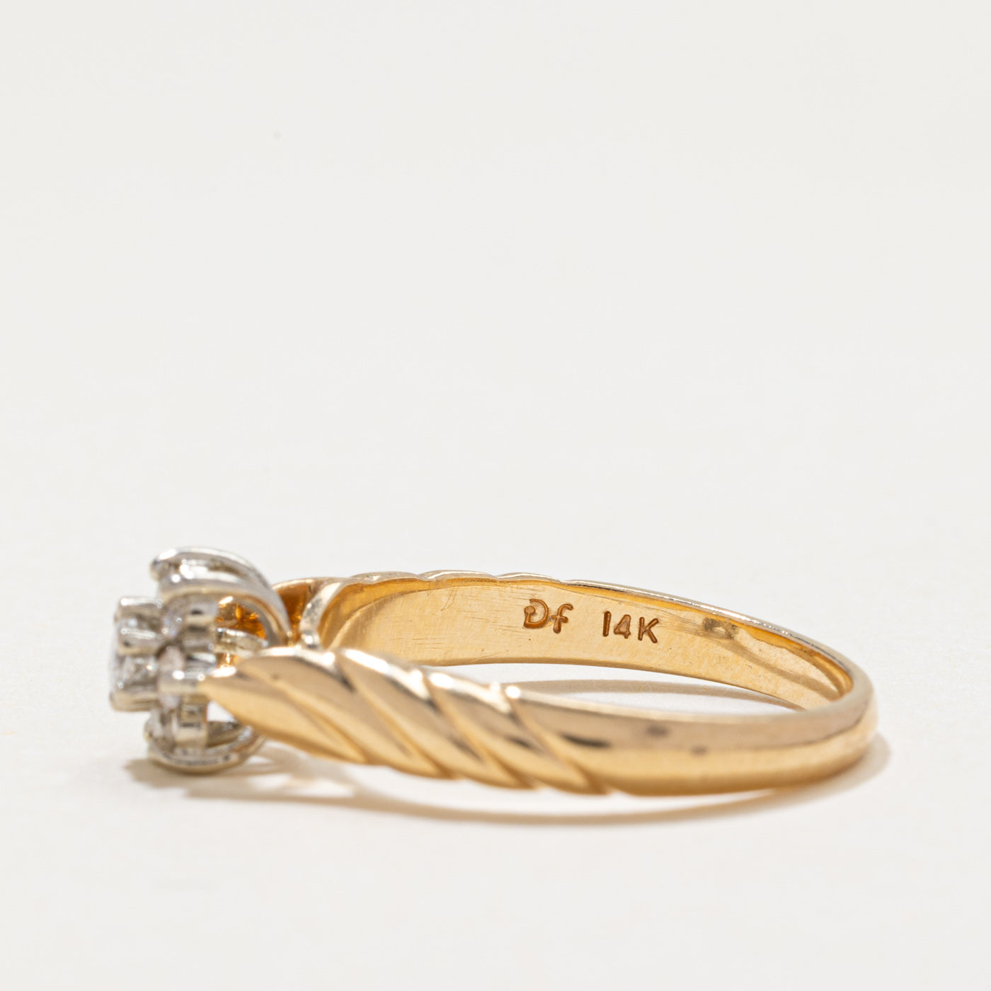 Diamond Petal Rope Ring | 0.23ctw | SZ 6.5