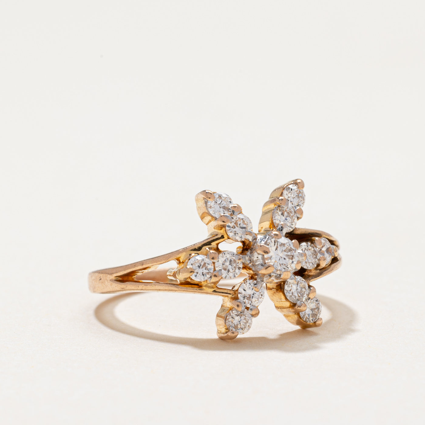 Diamond Petal Tapered Ring | 0.43ctw | SZ 4.75